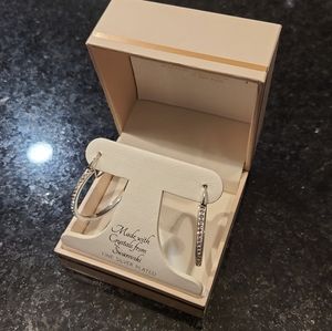 Sofia James Sterling Silver Crystal Hoop Earrings